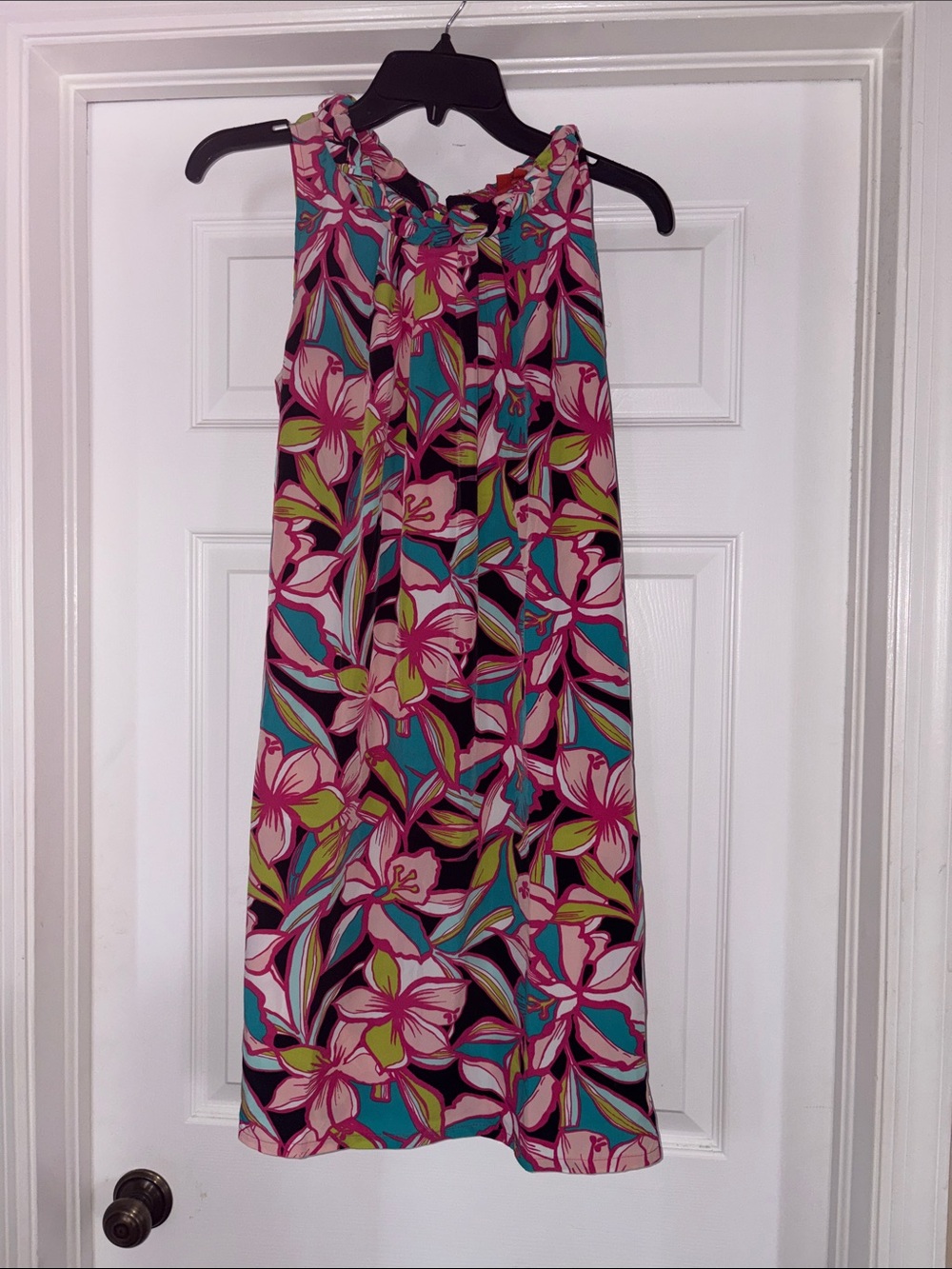 🍀 Tracy Negoshian hibiscus print dress S